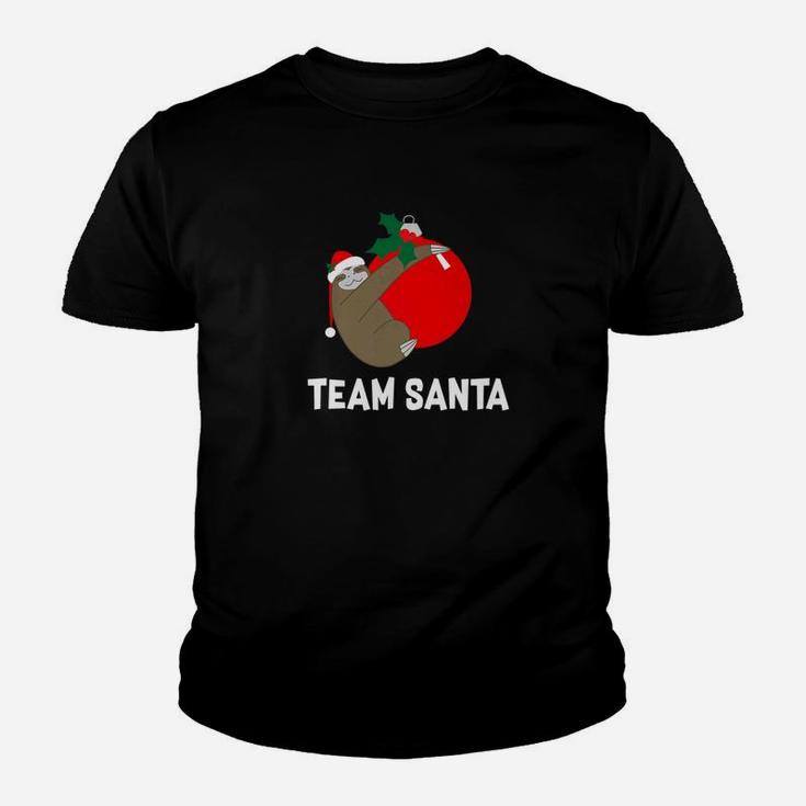 Christmas Sloth Team Santa Holiday Gift Kid T-Shirt