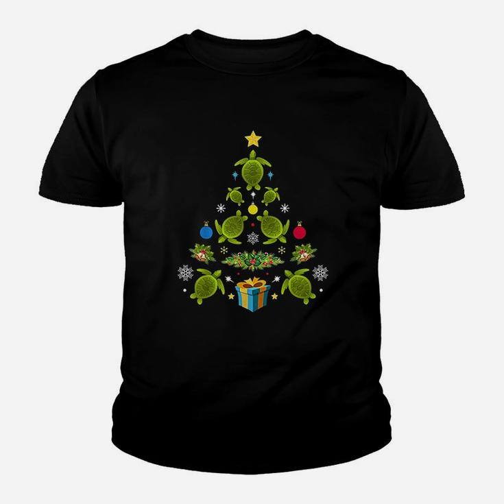 Christmas Tree Sea Turtle Ornaments Gift Sea Turtle Hawaiian Kid T-Shirt