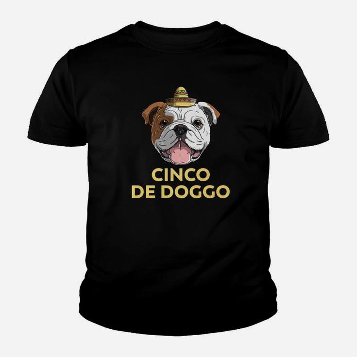 Cinco De Doggo English Bulldog Dog De Mayo Mexican Kid T-Shirt
