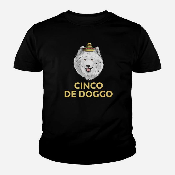 Cinco De Doggo Samoyed Dog Cinco De Mayo Mexican Kid T-Shirt