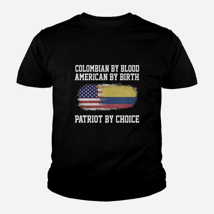 Colombian By Blood American By Birth Patriot Tshirt Kid T-Shirt