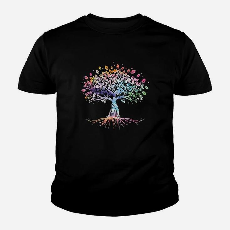 Colorful Life Is Really Good Vintage Unique Tree Art Gift Kid T-Shirt
