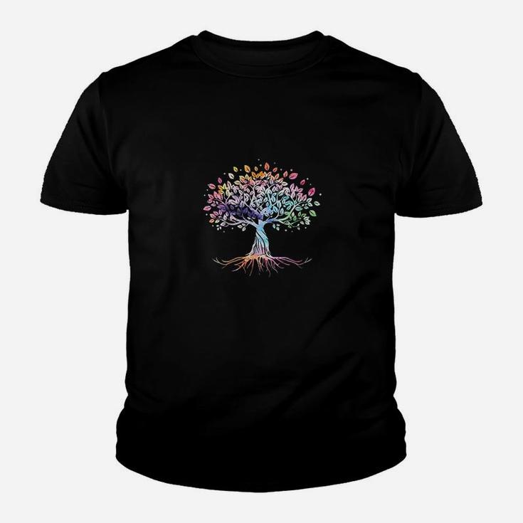 Colorful Life Is Really Good Vintage Unique Tree Art Kid T-Shirt
