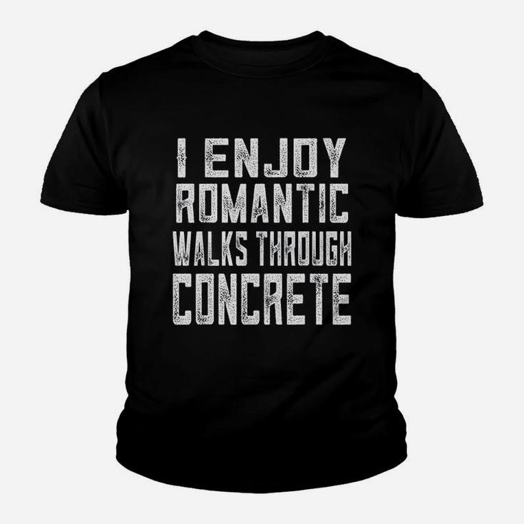 Concrete Worker Gift Funny Romantic Walks Through Concrete Kid T-Shirt
