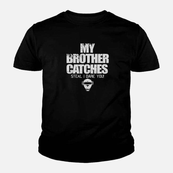 Cool Baseball Catcher Funny Cute Gift Brother Sister Kid T-Shirt