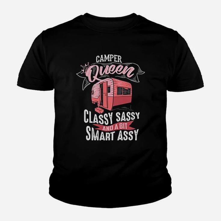 Cool Camper Queen Classy Sassy Smart Assy Funny Camping Gift Youth T-shirt