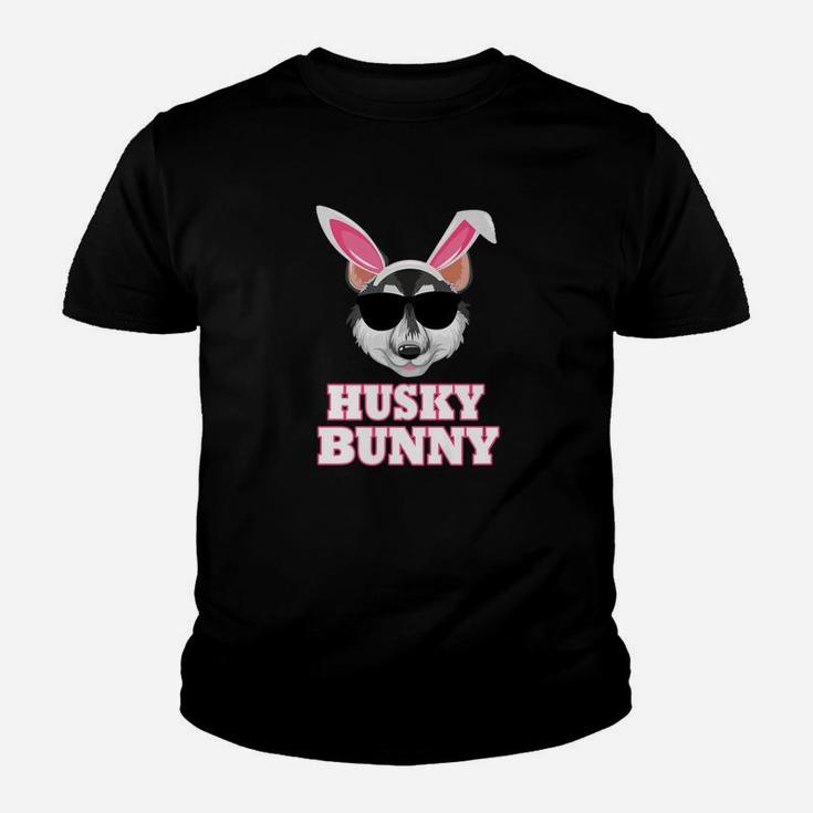 Cool Glasses Huskys Bunny Rabbit Dog Happy Easter Kid T-Shirt
