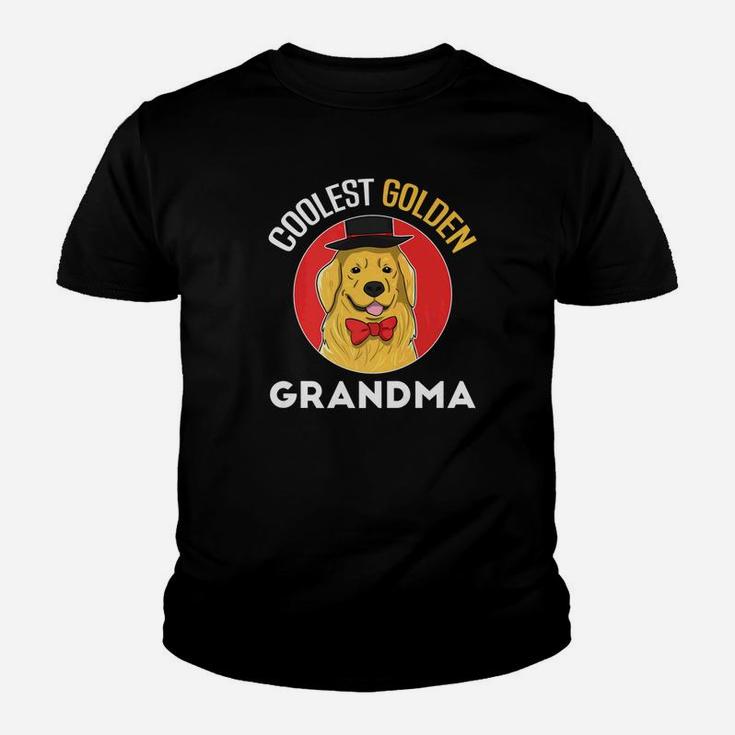 Coolest Golden Grandma Golden Retriever Dog Puppy Kid T-Shirt