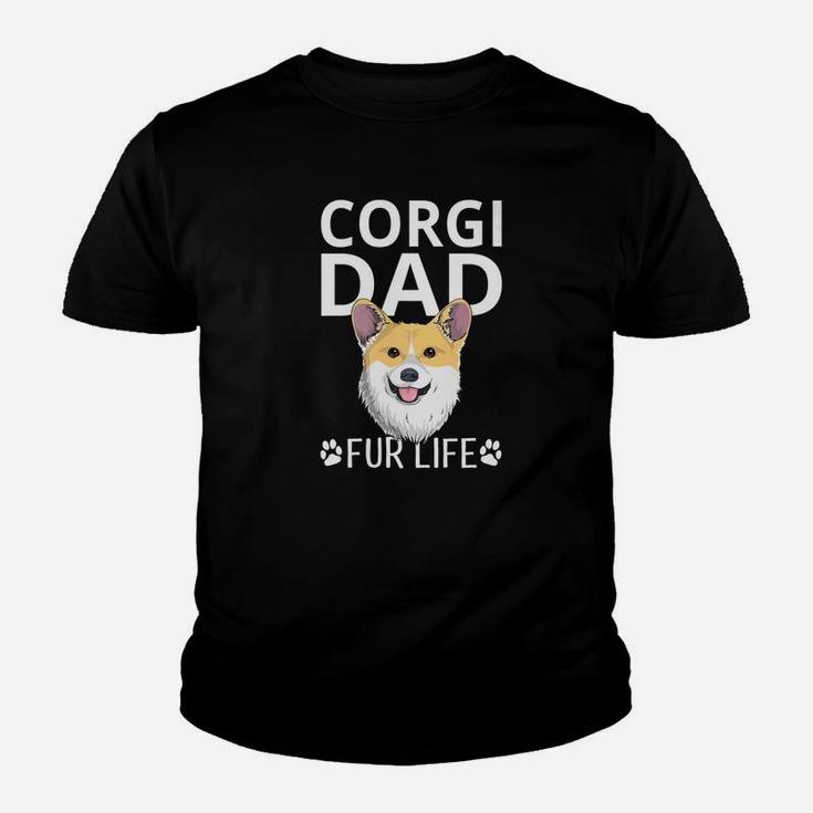 Corgi Dad Fur Life Dog Fathers Day Gift Pun Kid T-Shirt