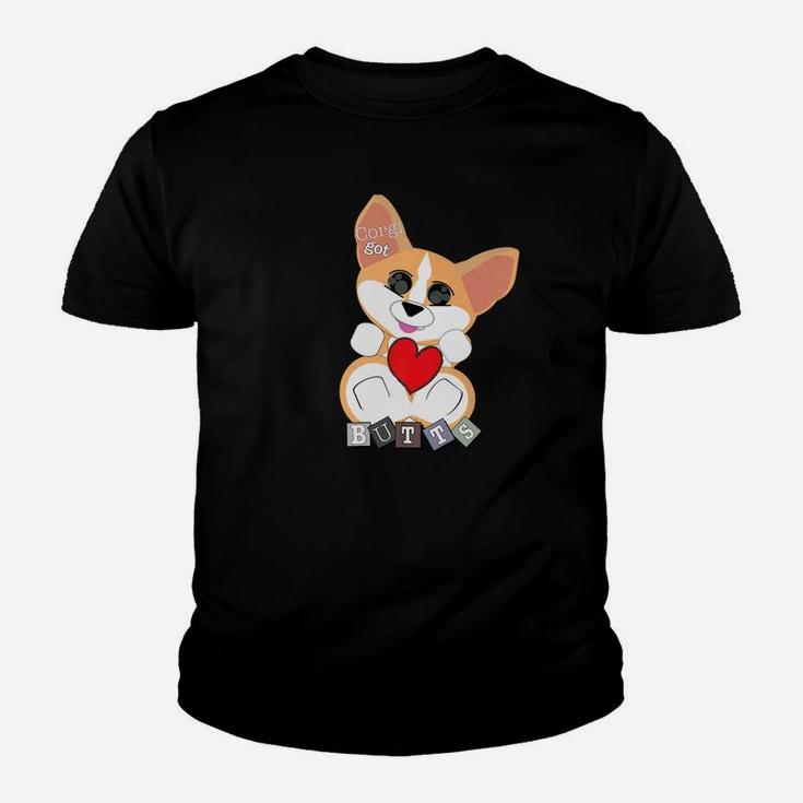 Corgi Got Butts Hearts Dog Gift Big Eyes Cute Kid T-Shirt