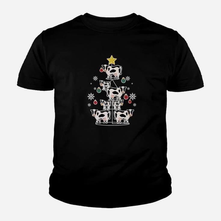 Cow Christmas Tree Funny Ornament Decor Gift Kid T-Shirt