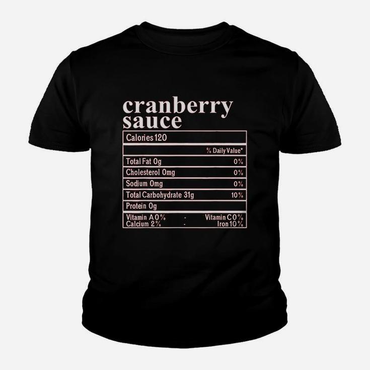 Cranberry Sauce Nutrition Costume Funny Thanksgiving Kid T-Shirt