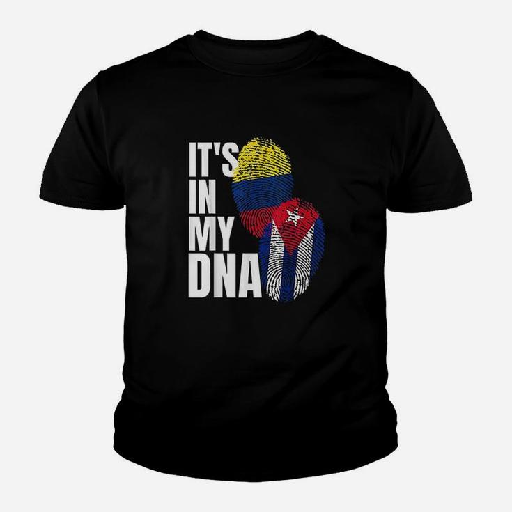 Cuban And Colombian Dna Mix Flag Heritage Gift Kid T-Shirt