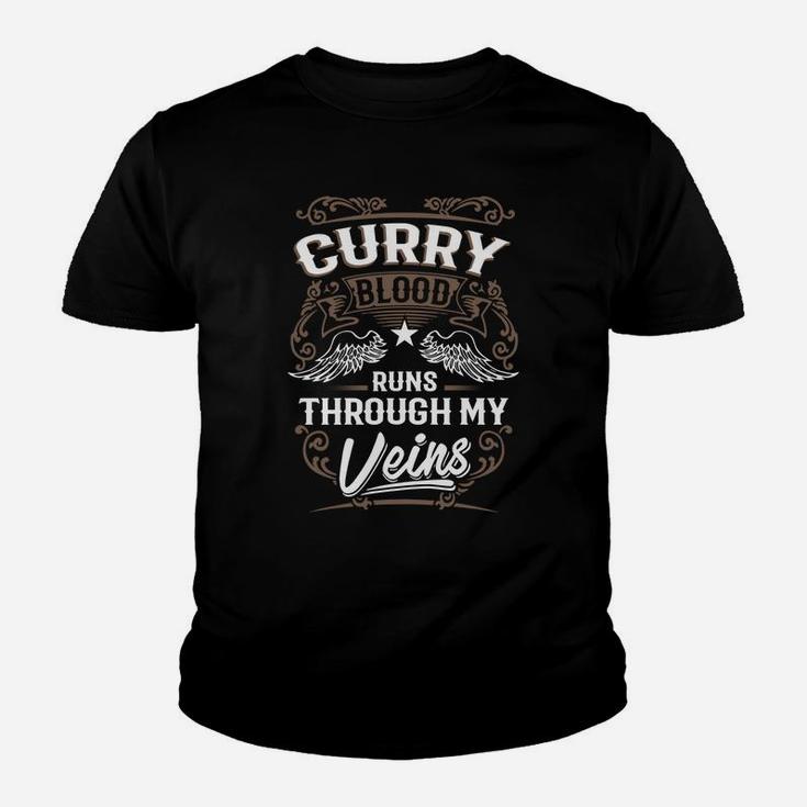 Curry Shirt . Curry Blood Runs Through My Veins - Curry Tee Shirt, Curry Hoodie, Curry Family, Curry Tee, Curry Name, Curry Lover Kid T-Shirt