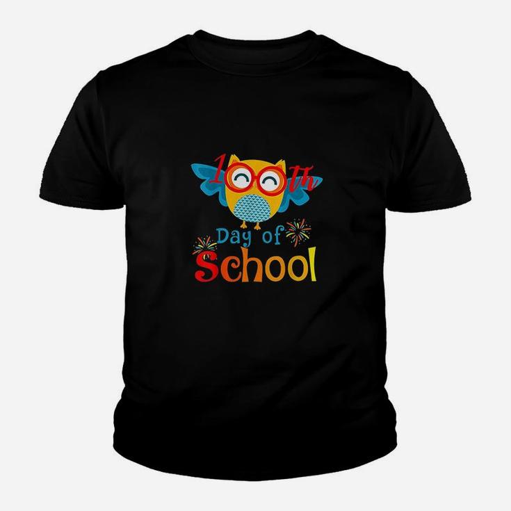 Cute 100th Day Of School Owl Lover 100 Days Teacher Gift Kid T-Shirt