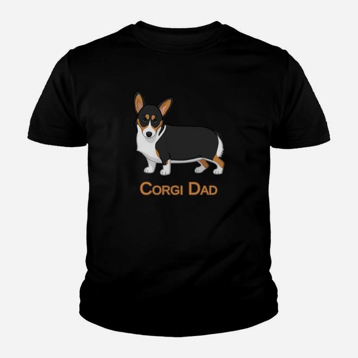 Cute Black Tricolor Pembroke Corgi Dad Dog Lovers Kid T-Shirt