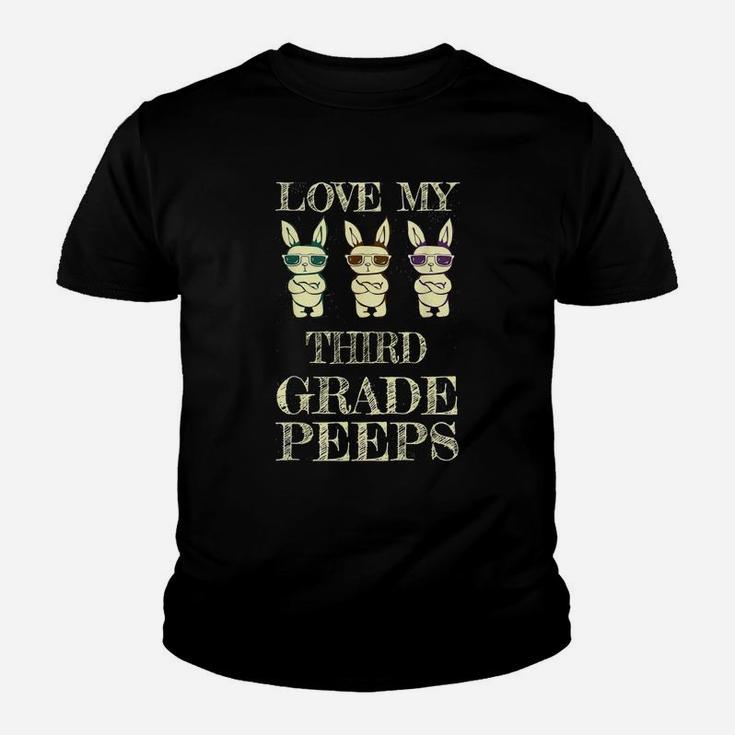 Cute Bunny Teachers Love My Third Grade Peeps Happy Easter Gift Kid T-Shirt