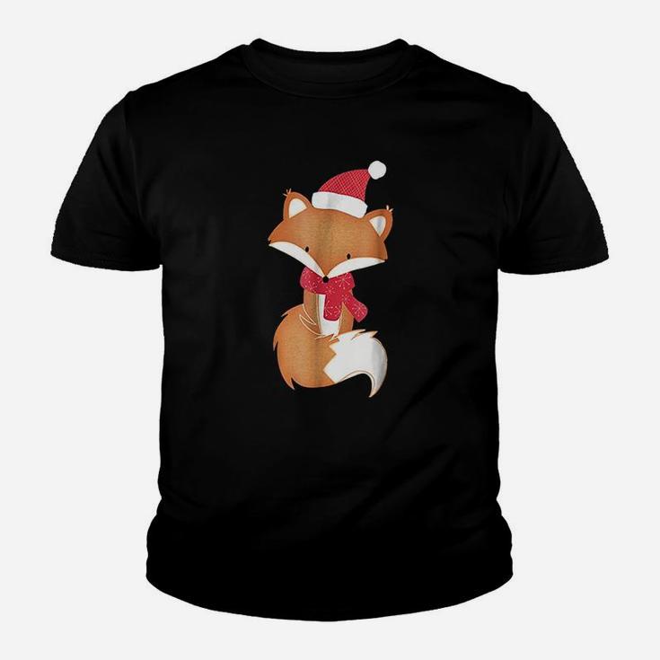 Cute Christmas Fox Adorable Xmas Scarf Fox Kid T-Shirt