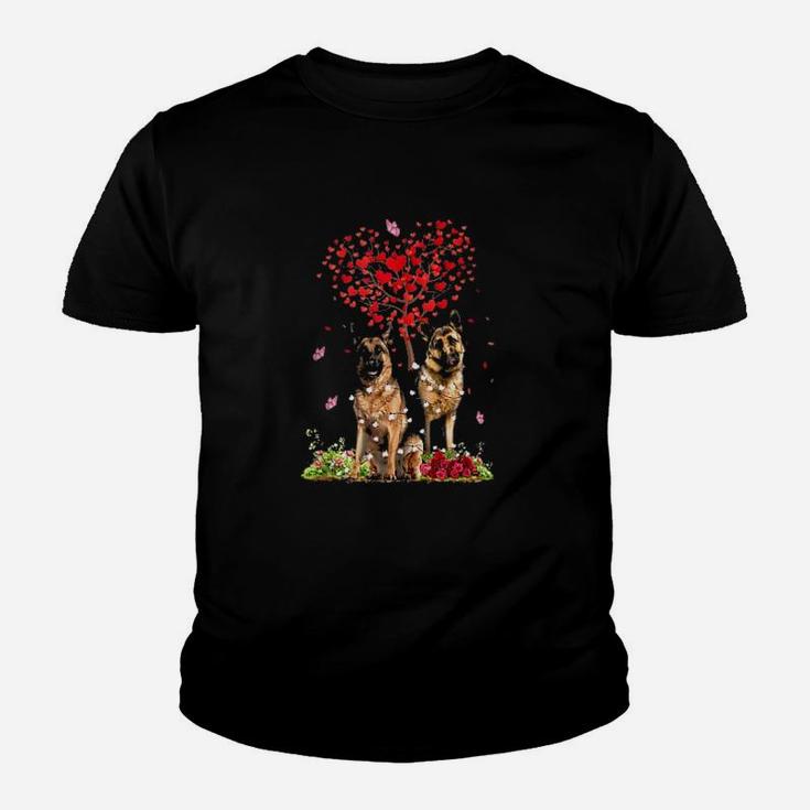 Cute Couple German Shepherd Valentines Day Dog Loves Gifts Kid T-Shirt