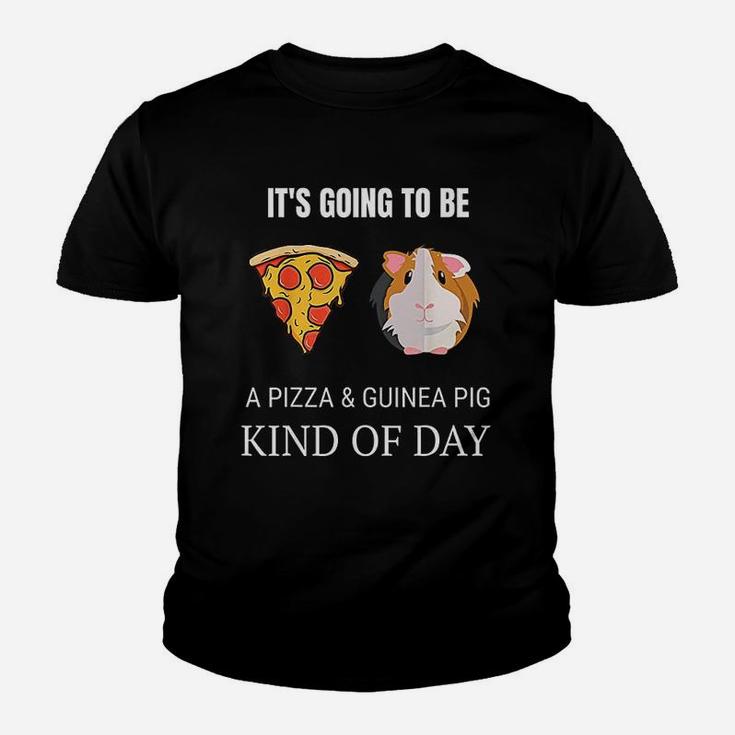 Cute Funny Guinea Pig Lover Pizza Lover Graphic Kid T-Shirt