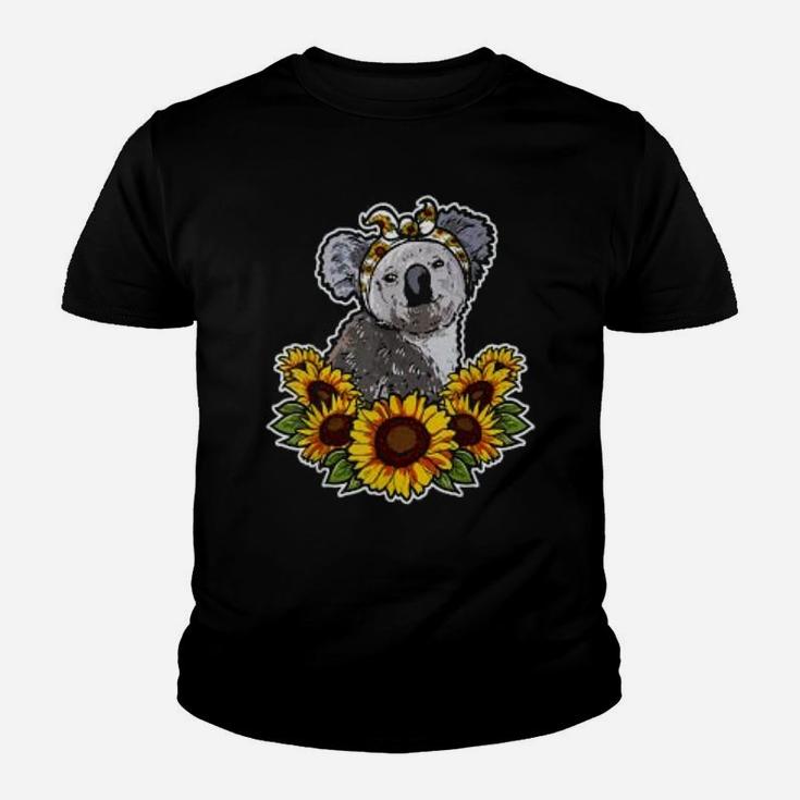 Cute Love Koala Bear Gift Sunflower Decor Koala Kid T-Shirt