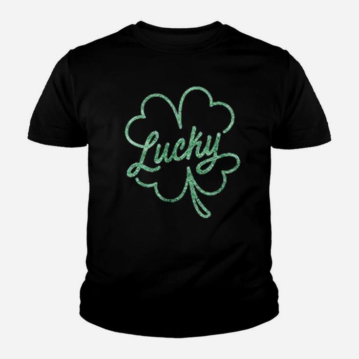 Cute Lucky Four Leaf Clover St Patricks Day Kid T-Shirt