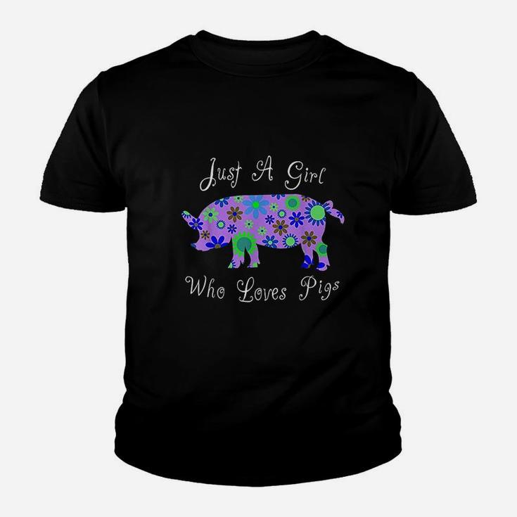 Cute Pig Farm Animal Lover Gift | Just A Girl Who Loves Pigs Kid T-Shirt
