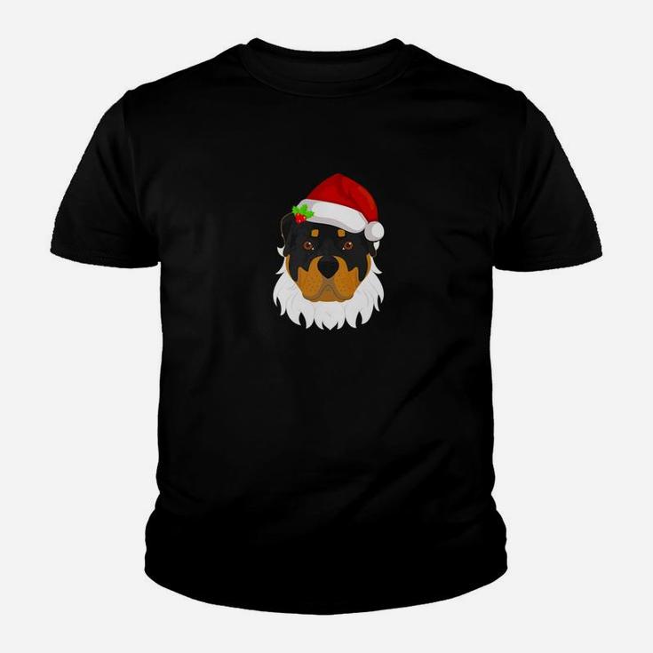 Cute Rottweiler With Santa Hat And Beard Christmas Gifts Ts Kid T-Shirt