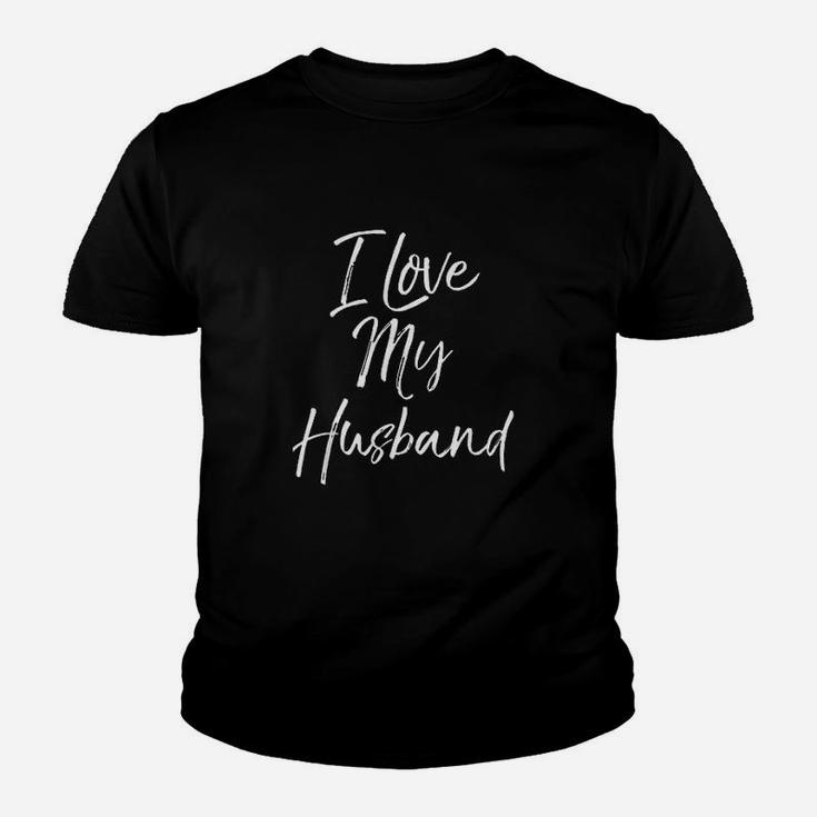 Cute Wedding Anniversary Gift For Wife I Love My Husband Kid T-Shirt