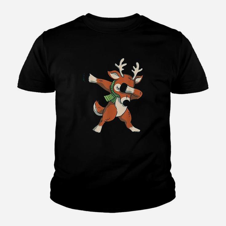Dabbing Christmas Reindeer Kid T-Shirt