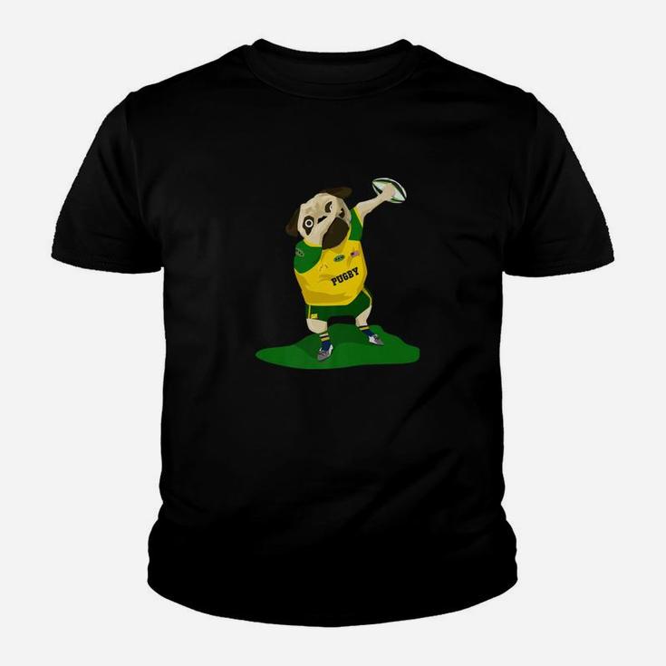 Dabbing Rugby League Pug Dog Funny Sports Lover Kid T-Shirt
