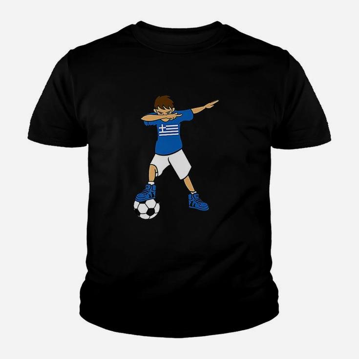 Dabbing Soccer Boy Greece Greeks Football Kid T-Shirt
