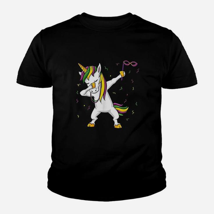 Dabbing Unicorn Mardi Gras Funny Girls Kids Dab Kid T-Shirt