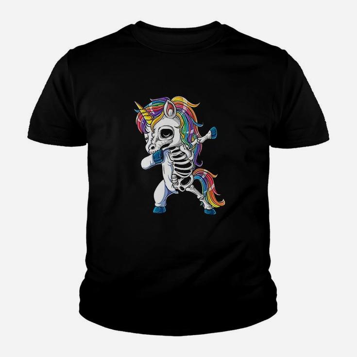 Dabbing Unicorn Skeleton Halloween Girls Dab Gifts Kid T-Shirt