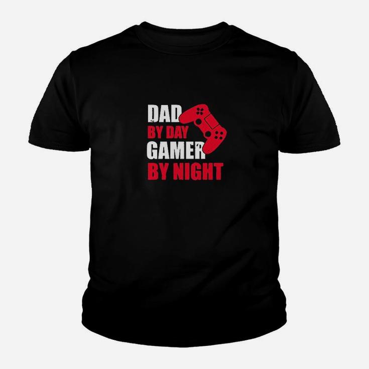 Dad By Day Gamer By Night Funny Gaming Dad Father Gift Fathers Day Kid T-Shirt