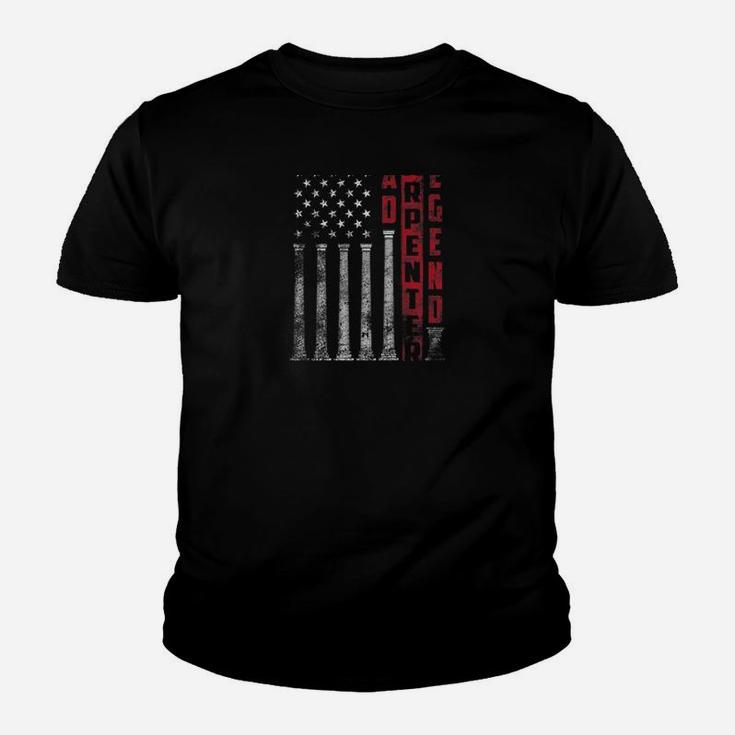 Dad Carpenter Legend Distressed Flag Shirt Fathers Day Gift Kid T-Shirt