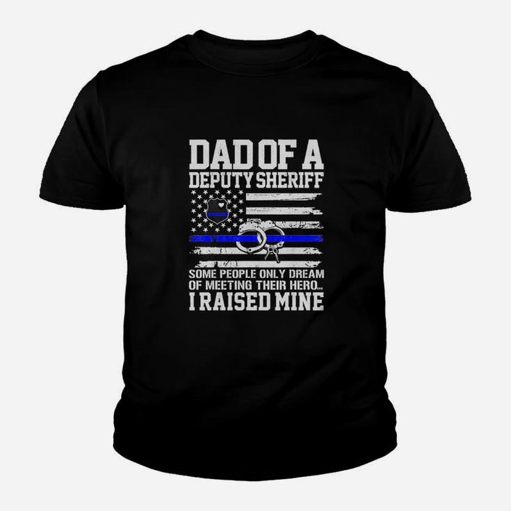 Dad Of A Deputy Sheriff Father Thin Blue Line American Flag Shirt Kid T-Shirt