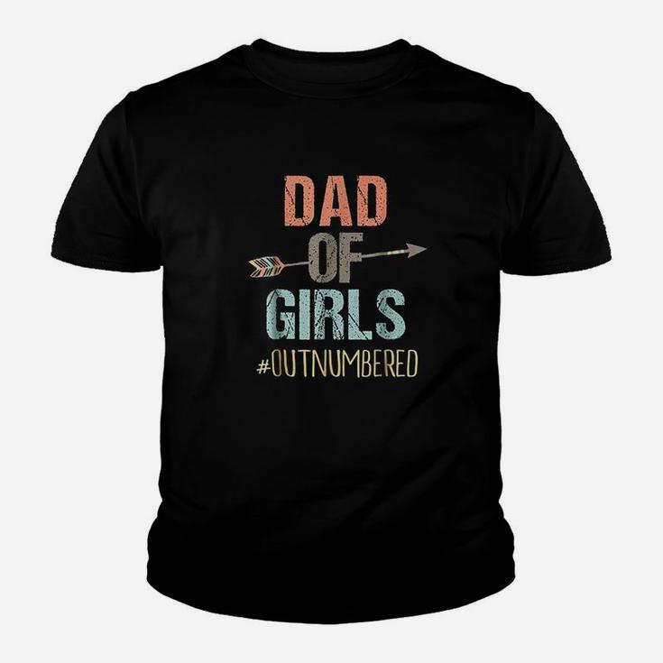 Dad Of Girls Outnumbered Fathers Day Kid T-Shirt