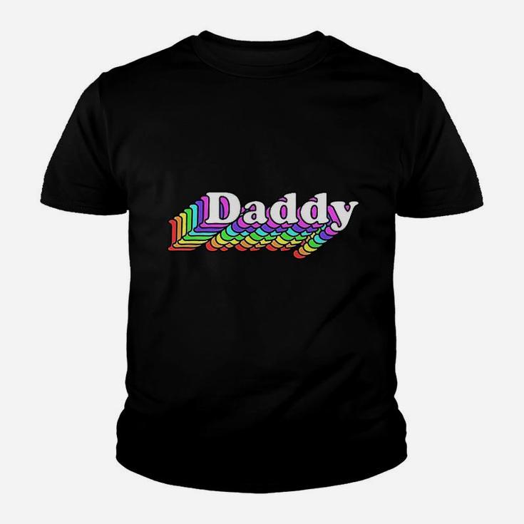 Daddy Gay Daddy Bear Retro Lgbt Rainbow Lgbtq Pride Kid T-Shirt
