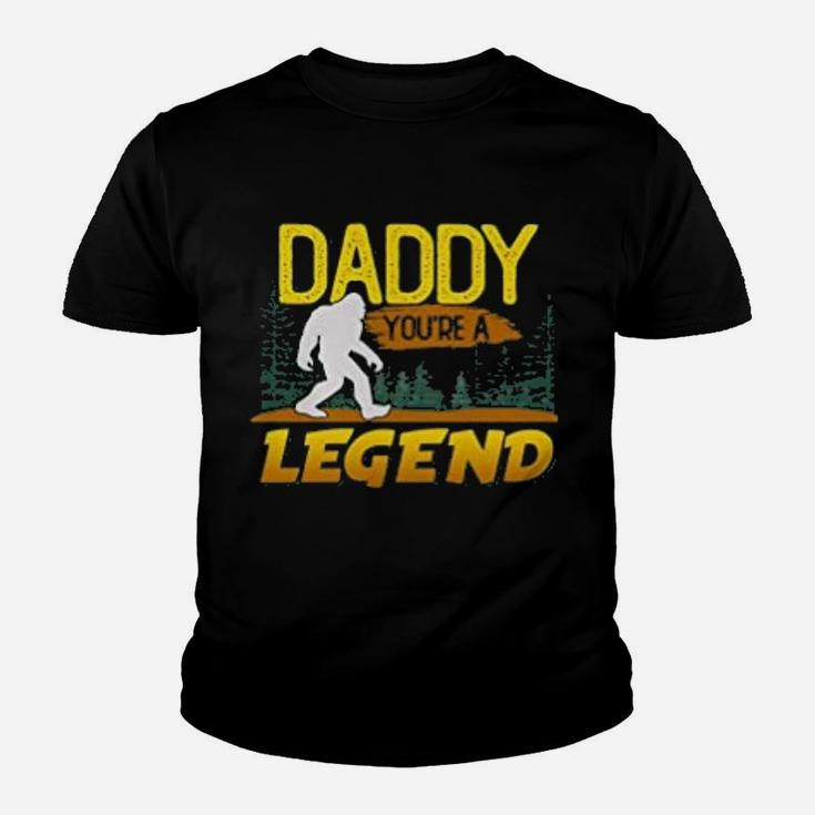 Daddy You Are A Legend Funny Bigfoot Kid T-Shirt