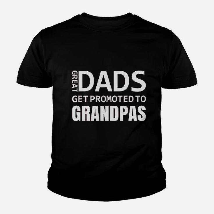 Dads Get Promoted To Grandpas Baby Announcement Gift Idea Fathers Day Kid T-Shirt
