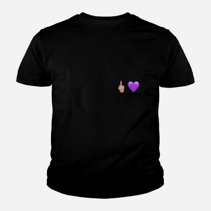 Daumen Hoch und Herz Emoji Schwarzes Kinder Tshirt, Lustiges Design