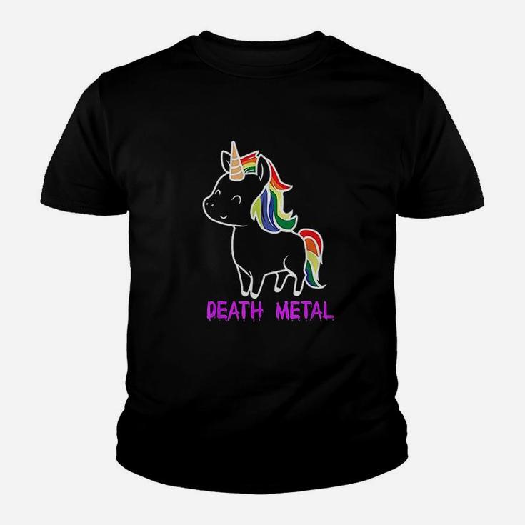 Death Metal Unicorn Rainbow Music Festival Metalhead Kid T-Shirt
