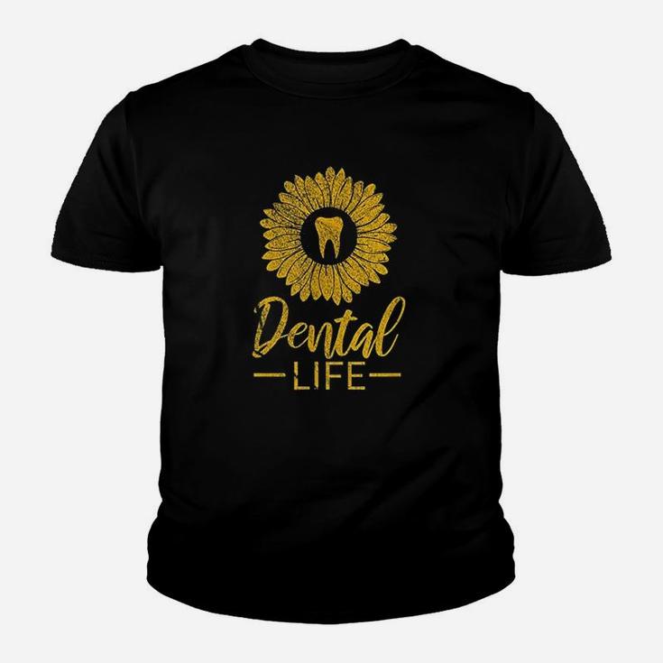 Dental Life Sunflower Dental Assistant Hygienist Kid T-Shirt