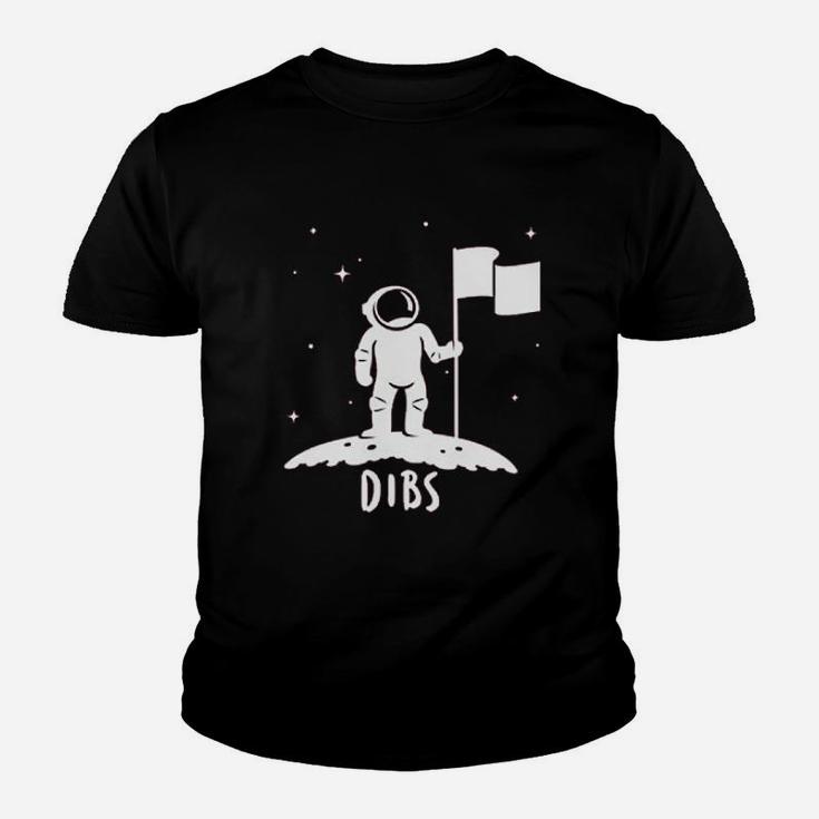 Dibs Flag On The Moon Astronaut Space Stars Funny Kid T-Shirt