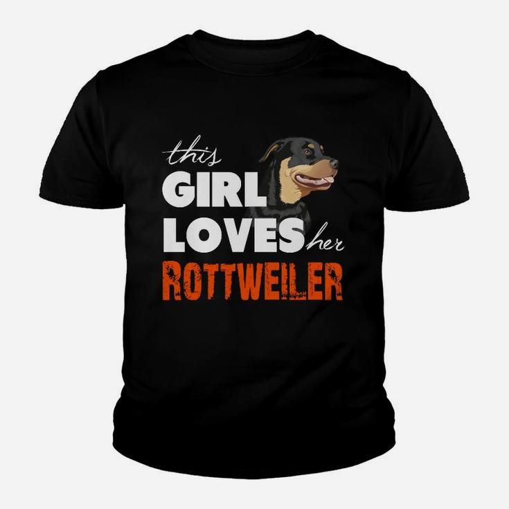 Dieses Mädchen Liebt Ihr Rottweiler 04Juli Kinder T-Shirt