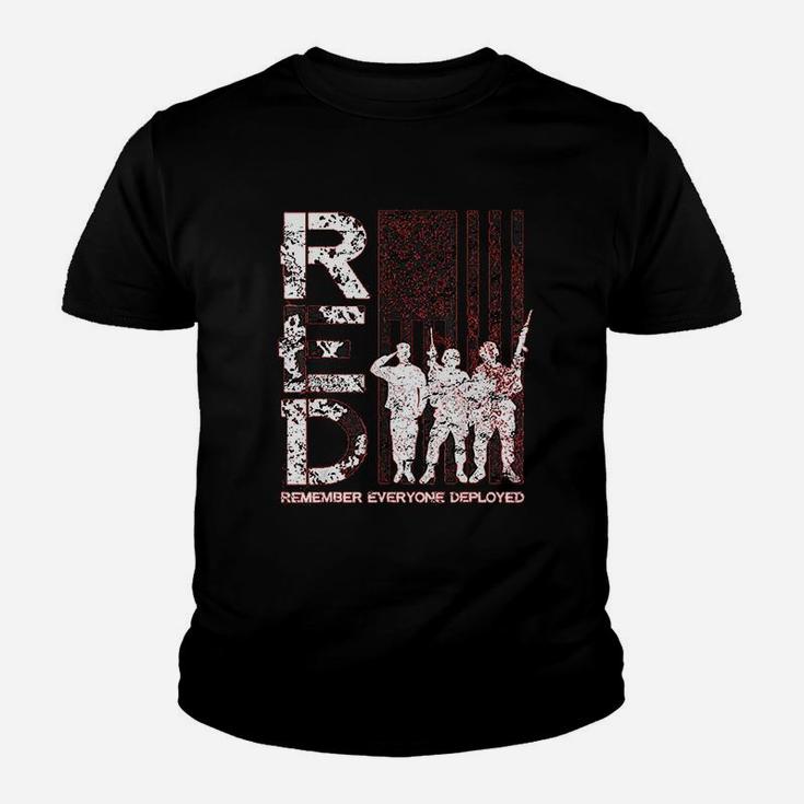 Distressed Red Friday Remember Everyone Deployed Kid T-Shirt