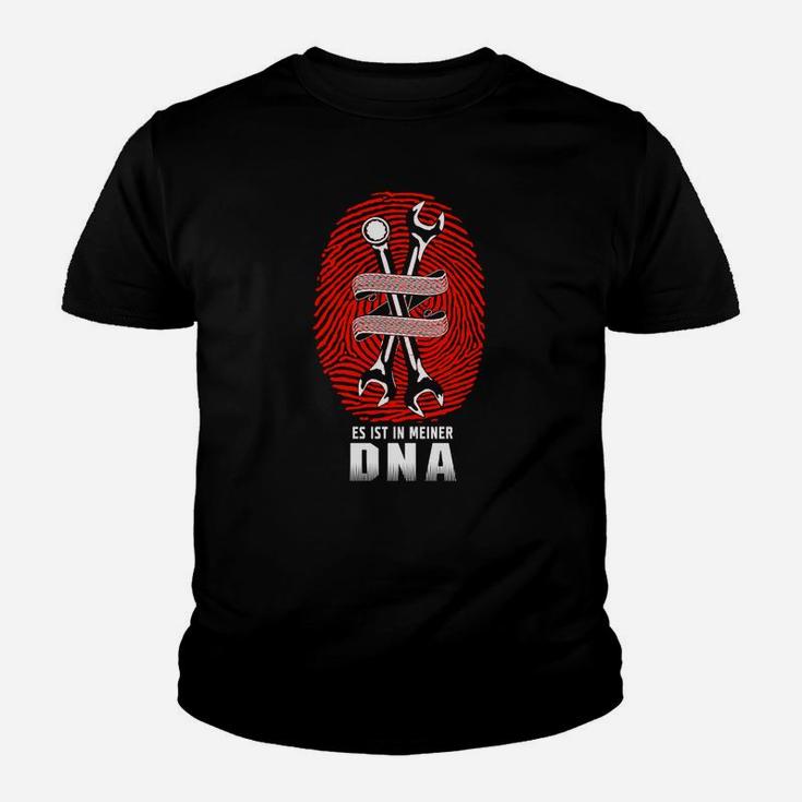 DNA und Friseurwerkzeug Motiv Herren Kinder Tshirt Schwarz, Stylist Design