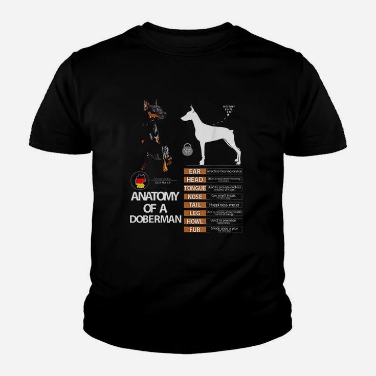 Doberman Dog Anatomy Mom Grandma Kid T-Shirt