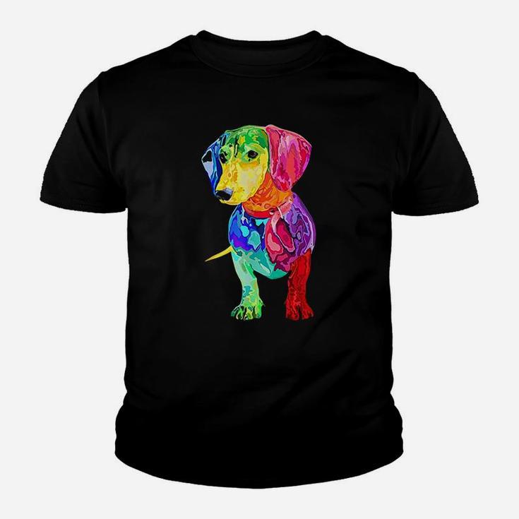 Dog Lover Gifts Dachshund For Colorful Weiner Dog Kid T-Shirt